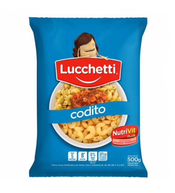 Fideos Codito Luccheti , X 500G