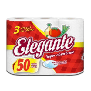 Rollo De Cocina X 3U.Elegante X 50 Paño X Rollo