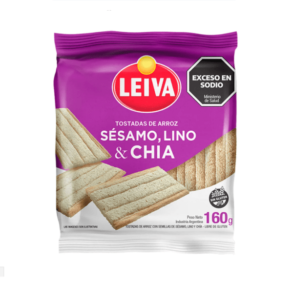 Leiva Tostada De Arroz Sesamo Lino Y Chia 160Gr