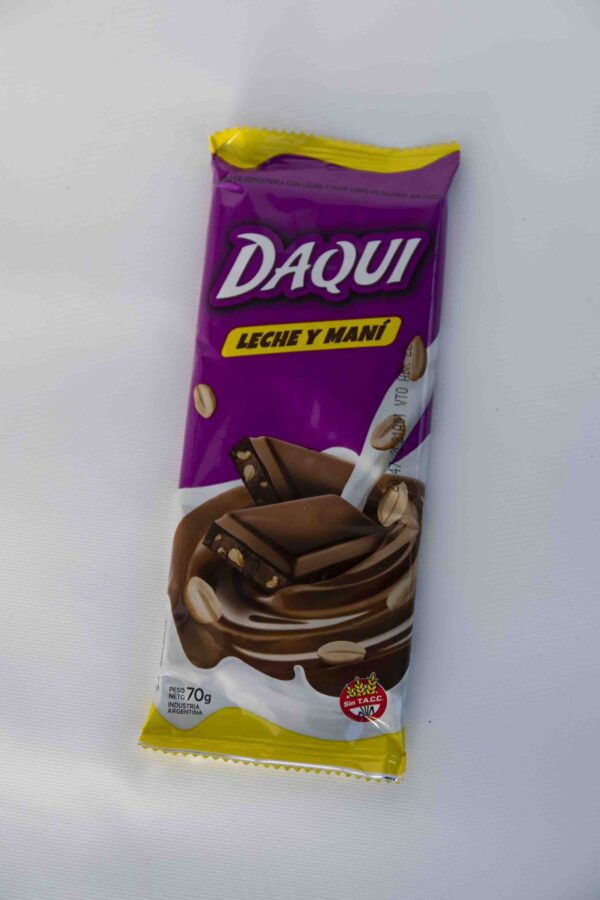 Chocolate Daqui Con Leche Y Mani X70Gr