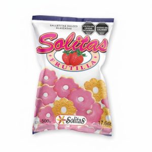 Galletitas Solitas Glaseadas Frutilla X 500 Gr