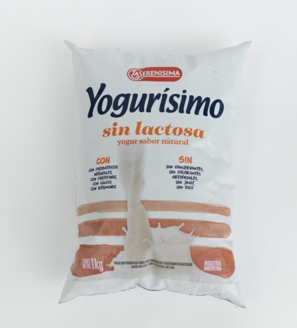 Yogur Yogurisimo Natural Sin Lactosa X1L Sachet