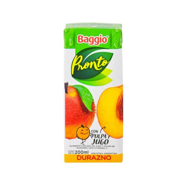 Jugo Baggio Sabor Durazno X 200 Ml