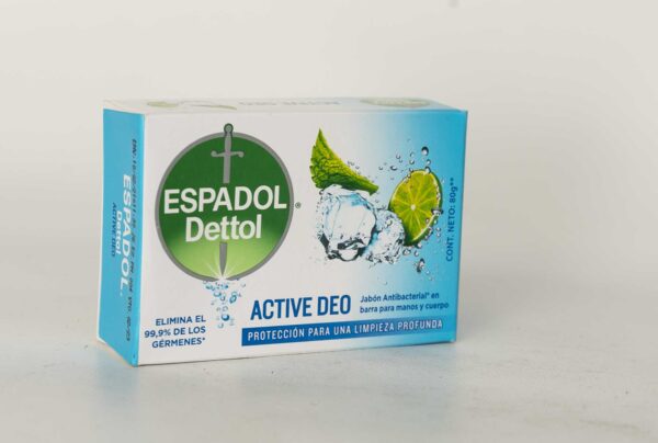 Jabon Antibacterial Espadol Dettol Active Deo X80G