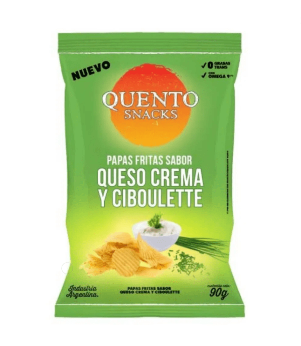 Papas Fritas Sabor Queso y Ciboulette Quento X 90 Gr