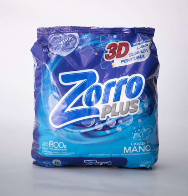 Jabon En Polvo Zorro Limpieza Integral Lavado A Mano X 800 G