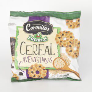 Galletitas Fachitas Coronitas Cereal Avena Y Pasas X 140 Gr