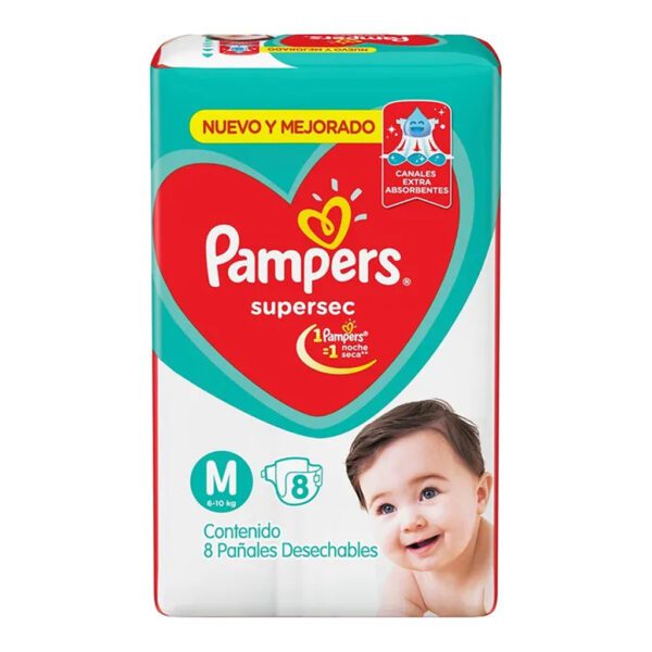 Pañales Pampers Supersec M X8Unid