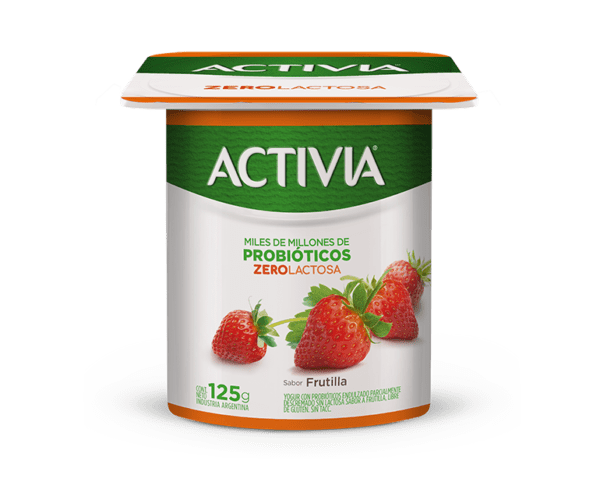 Yogur Activia Con Probioticos Zero Lactosa Frutilla X125G
