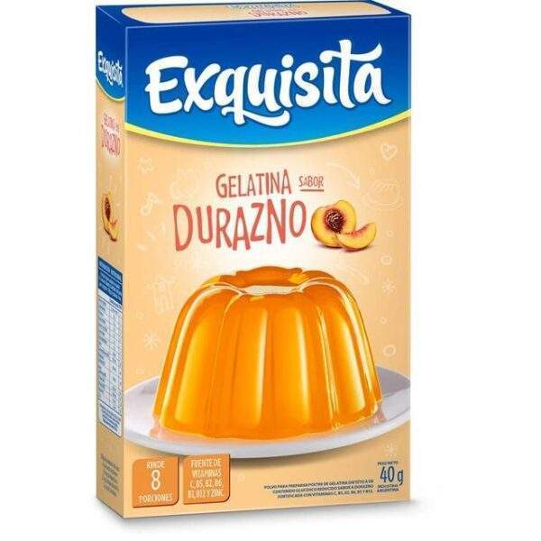 Gelatina Exquisita Sabor Durazno X40G