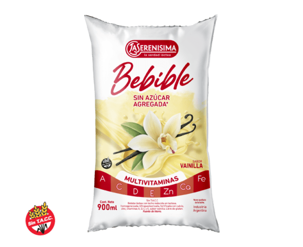 Yogur Bebible Entero La Serenisima VainillaSachet X900Ml Sin Azucar Agregado