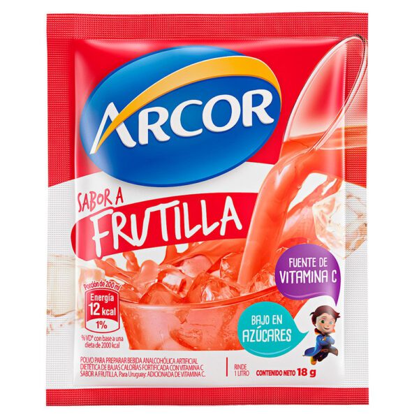 Jugo Arcor En Polvo Sabor Frutilla X 18 G