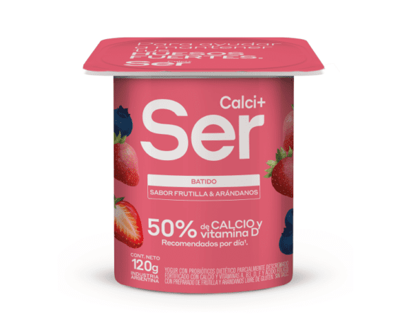 Yogur Ser Calcio Batido Frutilla Y Arandanos X 120 G