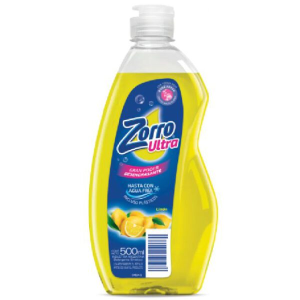 Detergente Zorro Ultra Limon X 500 Ml