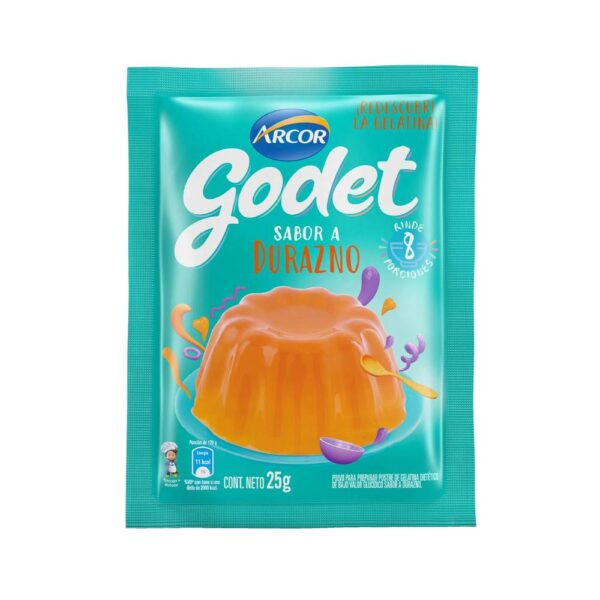 Gelatina Godet Sabor Durazno X 25 Gr