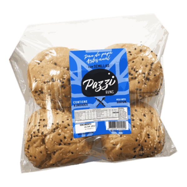 Pan De Papa Artesanal Con Semillas X 4 Un