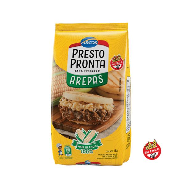 Presto Pronta Arcor Para Preparar Arepas X 1 Kg