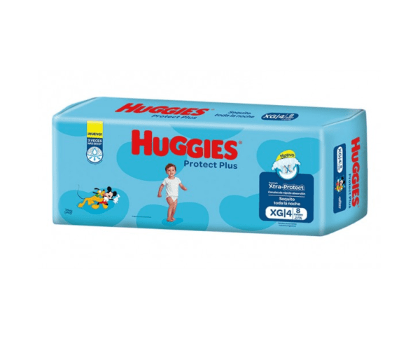 Pañales Huggies Protec Plus Tamaño Xg X8 Unidades