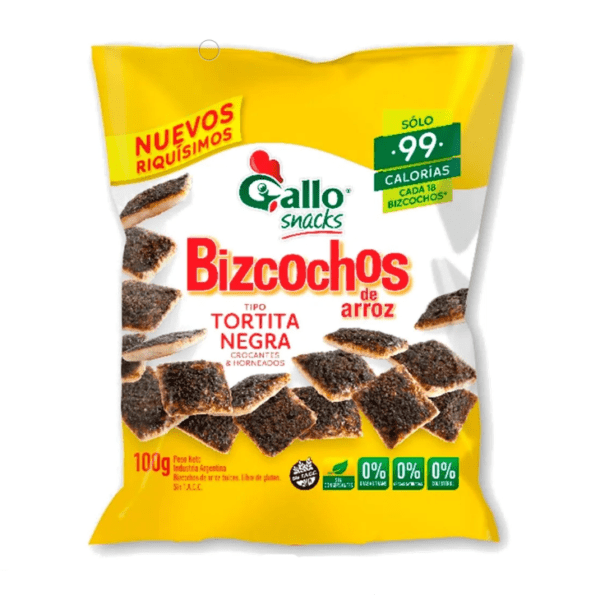 Bizcochos Tipo Tortita Negra De Arroz X100 G Sin Tacc