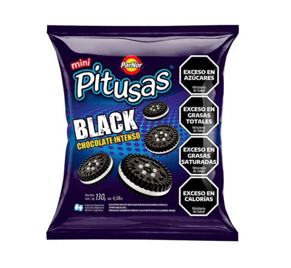 Galletitas Pitusas Black Chocolate Intenso X 130 Gr