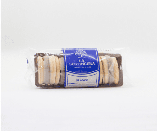 Alfajores La Bustincera Blanco Con Dulce De Leche X 5 Unidades