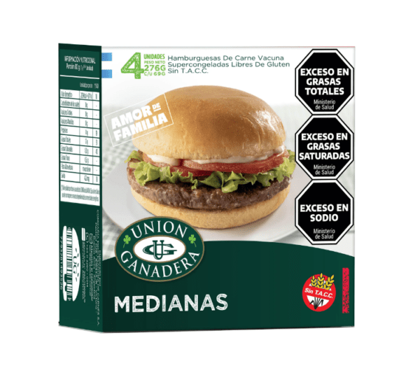 Hamburguesas Union Ganadera Medianas X4 Sin Tacc