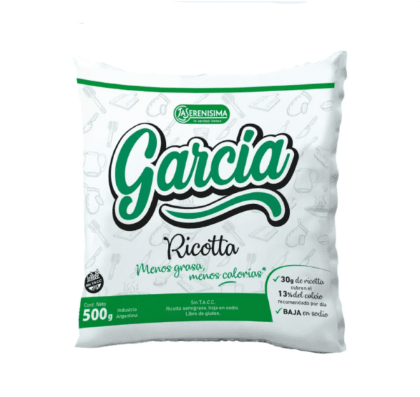 Ricotta Garcia Menos Grasa X 500 Gr Sin Tacc