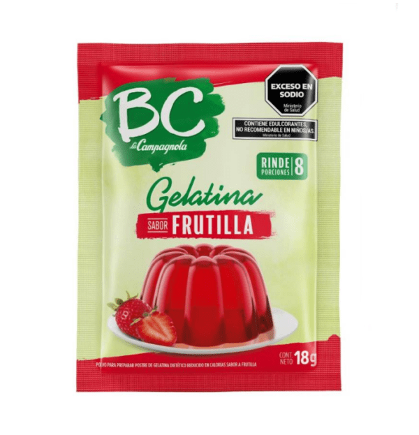 Gelatina Bc Sabor Frutilla X 18 Gr