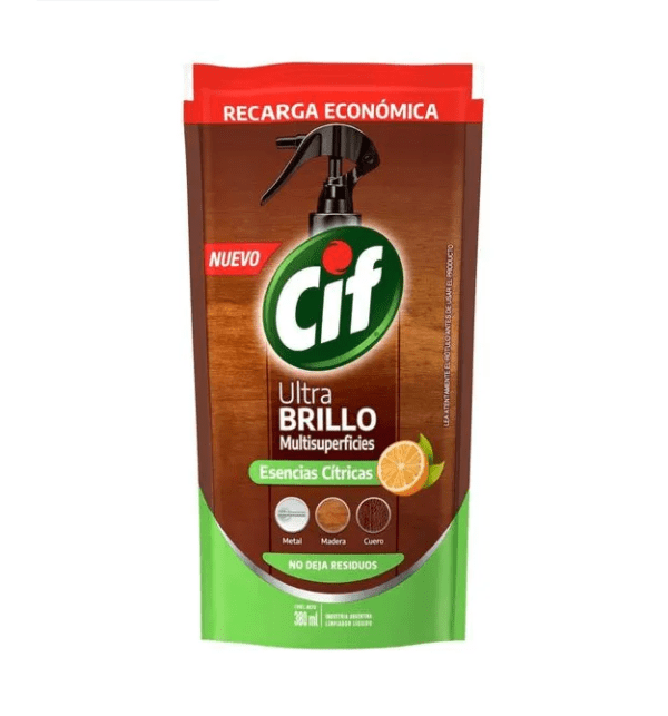 Cif Ultra Brillo Esencias Cítricas Doy Pack X 380 Ml