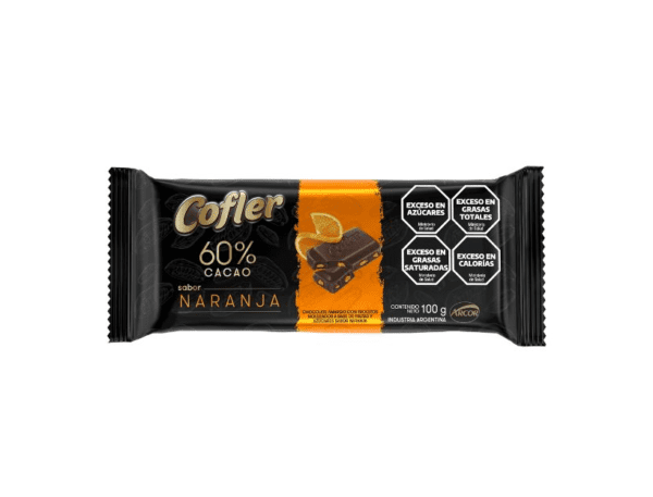 Chocolate Cofler 60% Cacao Sabor Naranja X 100 Gr