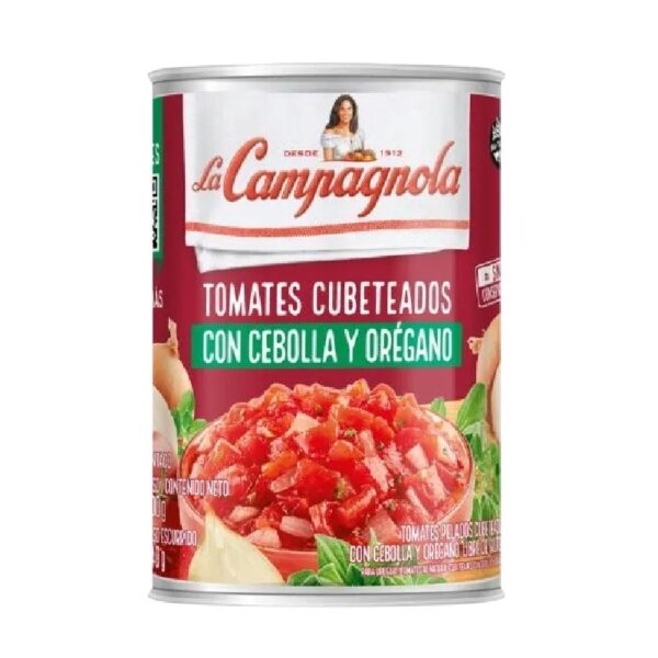 Tomates Cubeteados La Campagnola Con Cebolla Y Oregano X 400 Gr