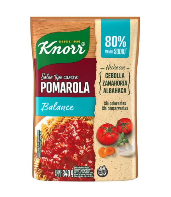 Salsa Knorr Pomarola Balance Tipo Casera X 340 Gr