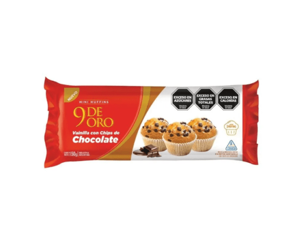 Mini Muffins 9 De Oro Vainilla Con Chips X 150 Gr