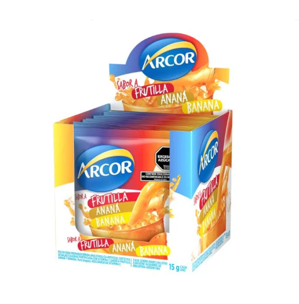Jugo Arcor Frutilla,Anana,Banana X 15 Gr