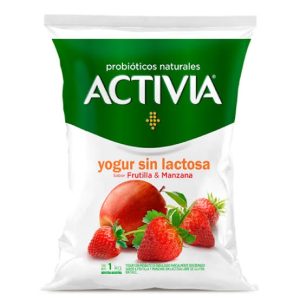 Yogur Activia Manzana y Frutilla 0 Lactosa X 900 Gr