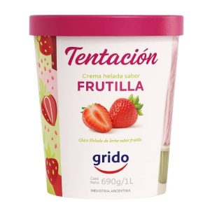 Helado Tentacion Sabor Frutilla X 690 Gr