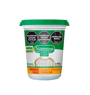 Queso Blanco La Serenisima Tamaño Familiar Verde X 460 Gr Sin Tacc