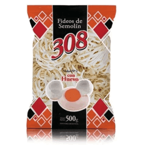 Fideos 308 De Semolin Con Huevo X 500 N4