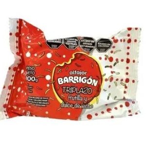 Alfajor Barrigón Dulce De Leche Y Frutilla X 100 Gr