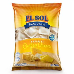 Ravioles Cuatro Quesos El Sol X 500 Gr Sin Tacc