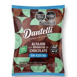Alfajor Dantelli Mousse De Chocolate X 50 Gr Sin Tacc