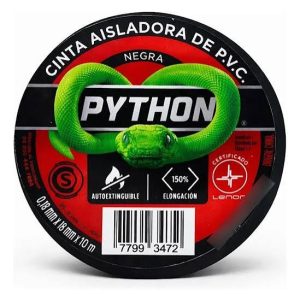 Cinta Aisladora De Pvc Pythom Negra X 10 Mts
